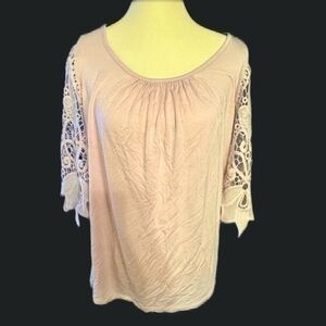 Women’s Lace Knit Top by Cable & Gauge - Size Large